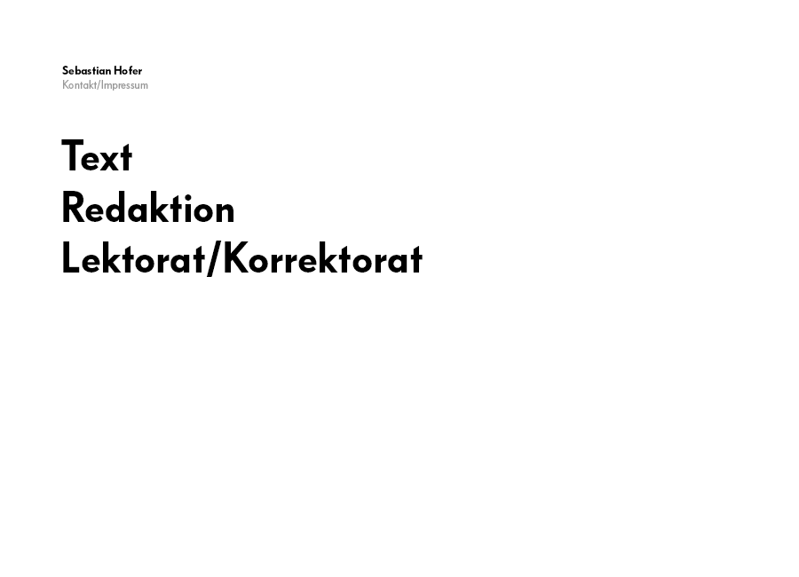 Sebastian Hofer - Text - Redaktion - Lektorat/Korrektorat